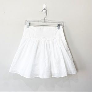 Banana Republic Mini Skirt White Smocked Mini